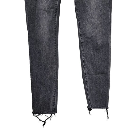 Madewell 9" Mid-Rise Skinny Jeans Raw Hem Dark Wash Denim Black Women 28 - Picture 8 of 12